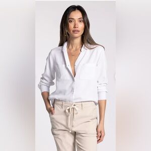 Thread & Supply Women’s white button down shirt - very soft - size L